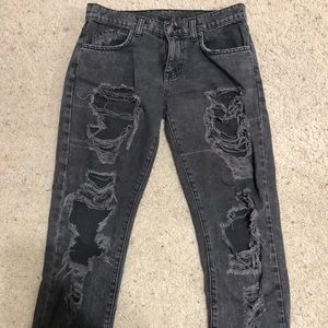 Black carmar ripped boyfriend jeans